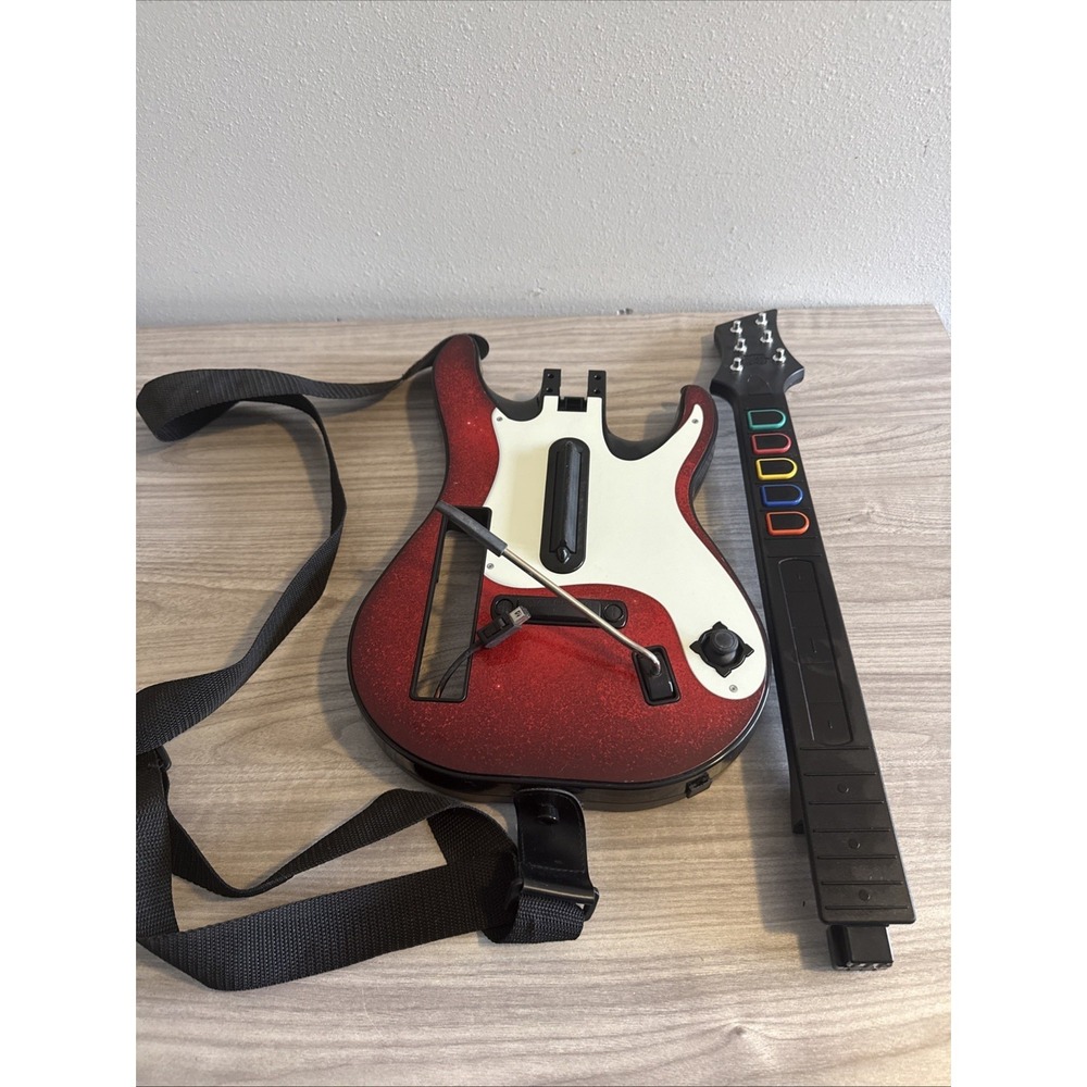 Nintendo Wii Guitar Hero Sunburst Red Octane Wireless Controller Works Missing